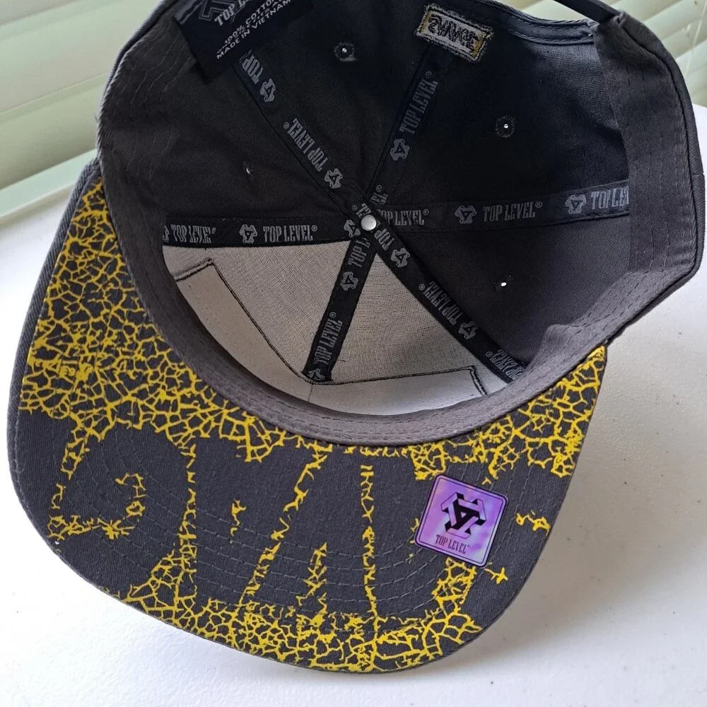 NEW TOP LEVEL Savage Snapback Hat Grey Black Gold Tiger Design‎ 100% Cotton Claw